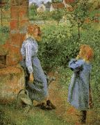Camille Pissarro Woman and Child at a Well oil painting